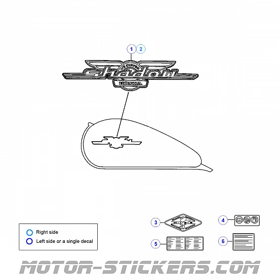 Honda VT 125C Shadow 1999 decals